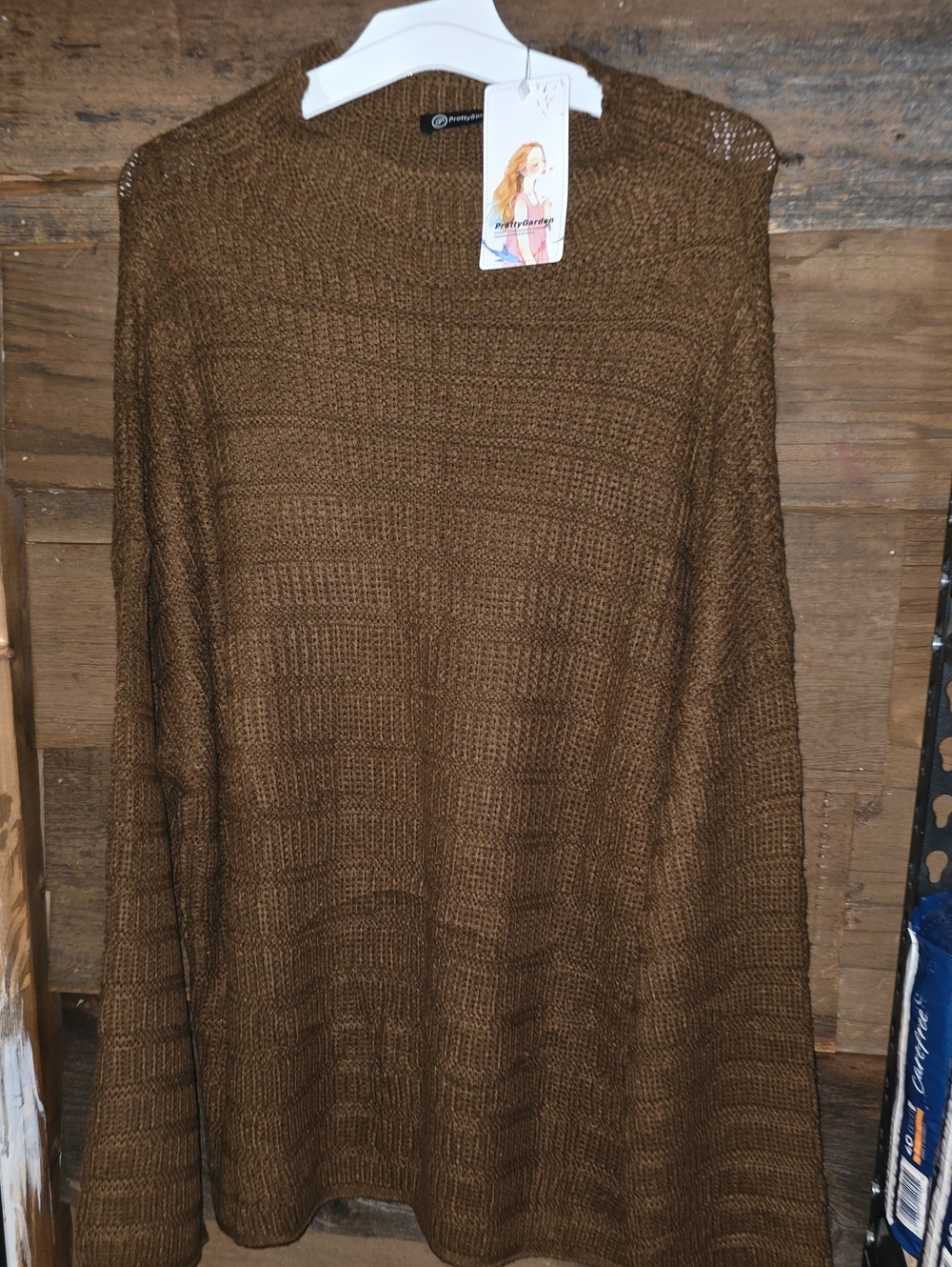 Brown Women's Knit Sweater - Cozy Crewneck